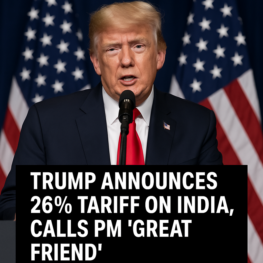 "Trump Announces 26% Tariff on India, Calls PM ‘Great Friend’"